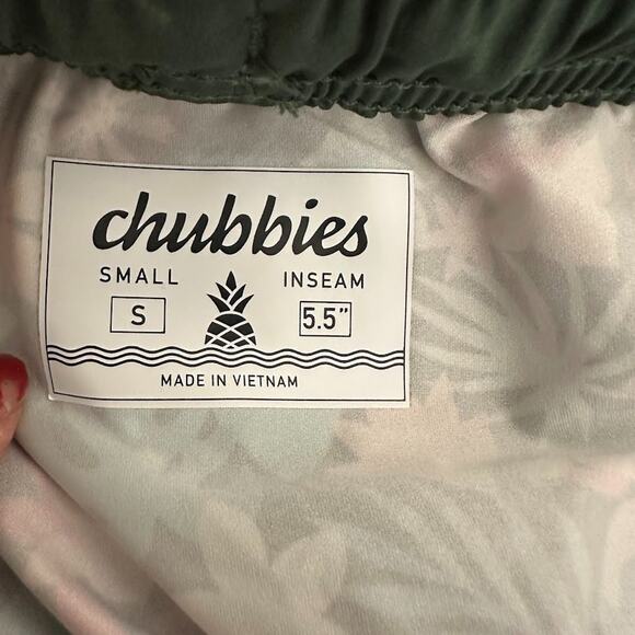 Chubbies Swim Shorts Trunks Men S Green 5.5" Lined Classic Swim Quick Dry Pocket - Picture 5 of 7